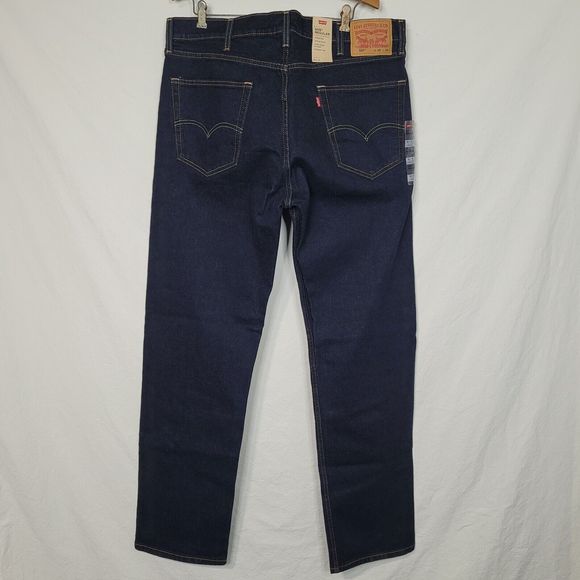 Levi's 505 Regular Fit Stretch Classic Straight Leg 38 x 34 Men's Blue Jeans NWT - Picture 1 of 10